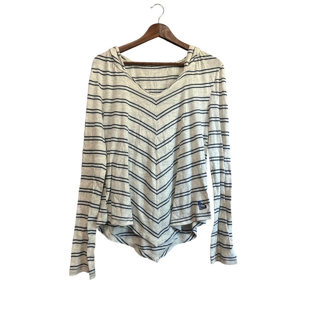 Roxy Gray Striped Hoodie